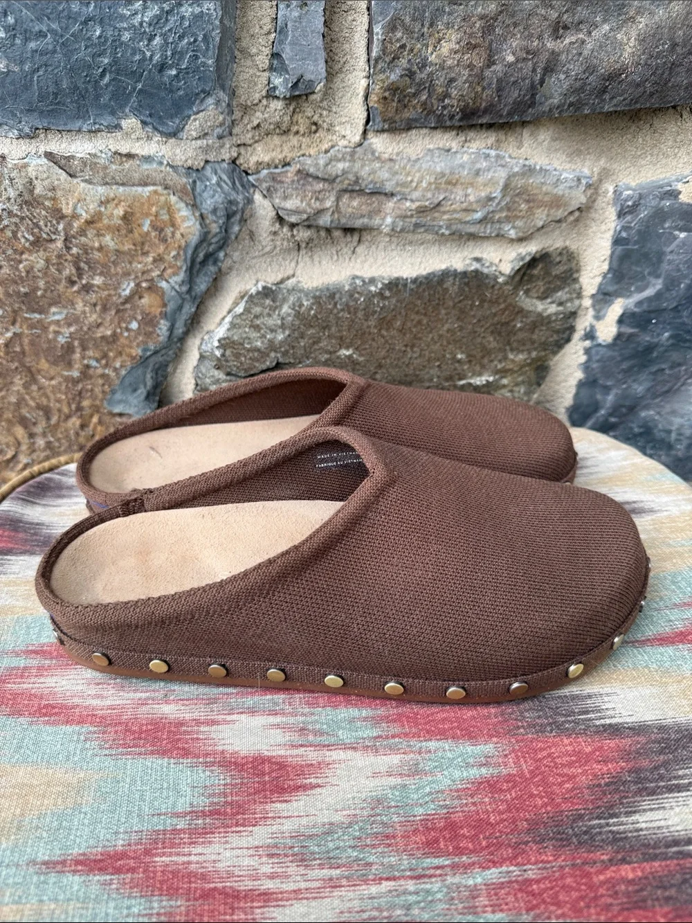 Rothy's Studded Knit Slip-On Mules Clogs in Brown Size W 10/M 9 - Picture 5 of 9